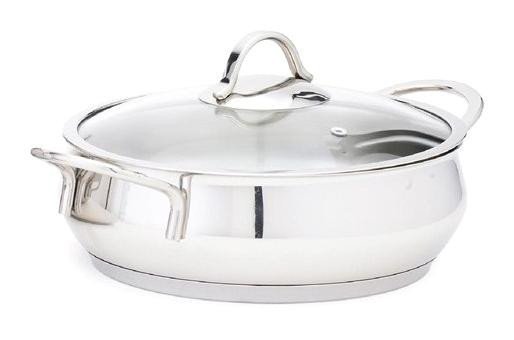 Essenso CLK Colombus Cam Kapaklı Çelik 26 cm Basık Tencere