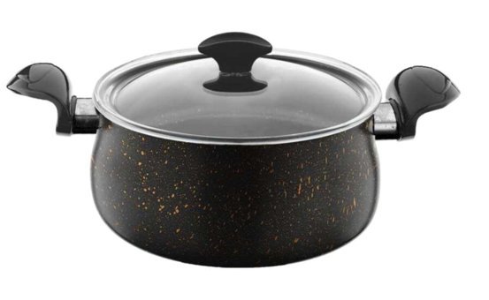 Papilla Nirvana Cam Kapaklı Granit 18 cm Derin Tencere