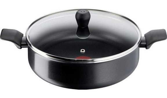 Tefal B55672 Cam Kapaklı Titanyum 28 cm Basık Tencere