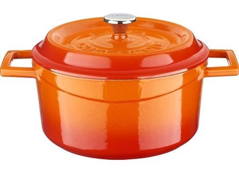 Lava Döküm 20 cm Derin Tencere Turuncu