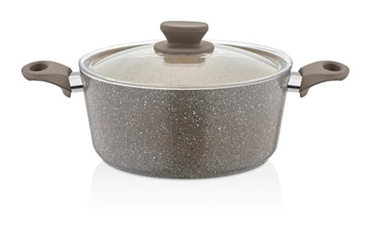 Cosiness Panamera Cam Kapaklı Granit 28 cm Derin Tencere
