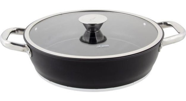 Aryıldız Trendy Prestige İndüksiyon Cam Kapaklı Metal 24 cm Basık Tencere