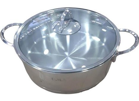 Oms Collection 2090 Cam Kapaklı Paslanmaz Çelik 24 cm Karnıyarık Tencere