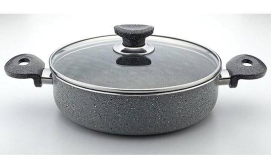 Arselon Eko Cam Kapaklı Granit 28 cm Basık Tencere