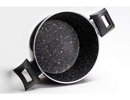 Cem Prestige Cam Kapaklı Granit 20 cm Basık Tencere