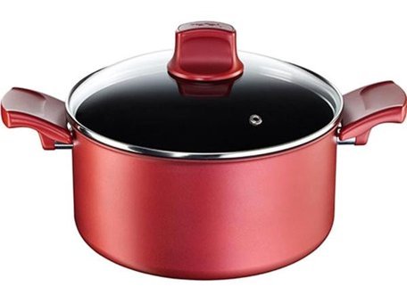 Tefal C6824475 Cam Kapaklı Titanyum 20 cm Derin Tencere