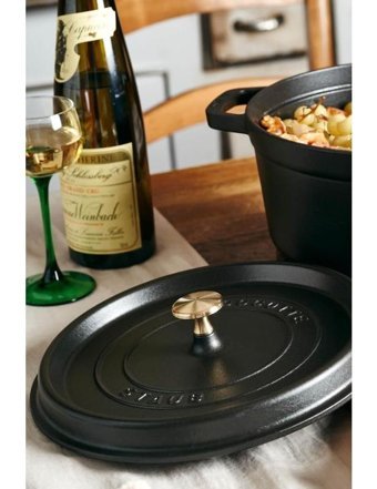 Staub La Cocotte Döküm 24 cm Basık Tencere Siyah