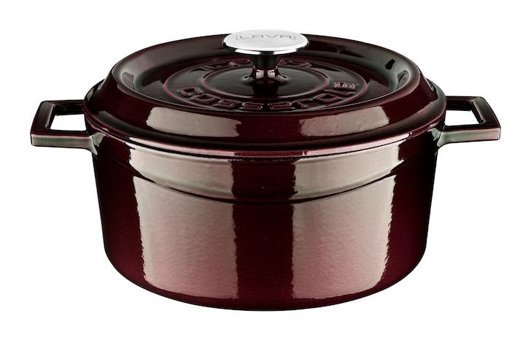 Lava Majolik Serisi Döküm 24 cm Derin Tencere Mor