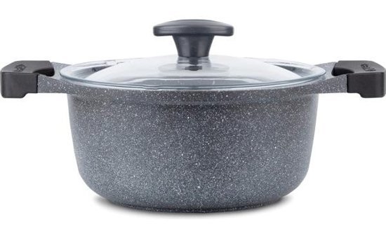 Thermoad Graneu Cam Kapaklı Granit 18 cm Derin Tencere