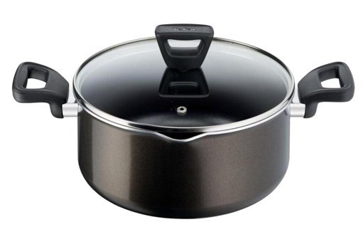 Tefal Cam Kapaklı Titanyum 24 cm Derin Tencere