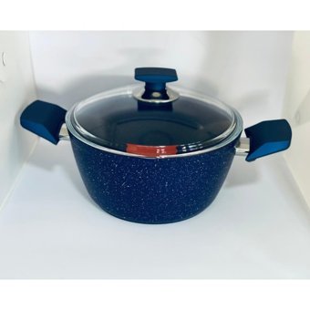 Fms No:22 Cam Kapaklı Granit 22 cm Derin Tencere