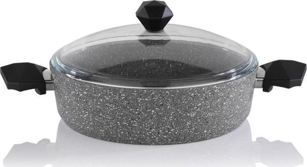 Schafer Cam Kapaklı Granit 28 cm Karnıyarık Tencere