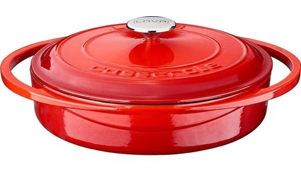 Lava Trendy Döküm 28 cm Basık Tencere Kırmızı