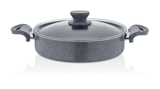Panayır Cam Kapaklı Granit 24 cm Karnıyarık Tencere