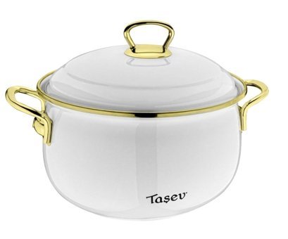Taşev Sultan Döküm 18 cm Derin Tencere Beyaz