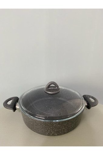 Hascevher Cam Kapaklı Granit 26 cm Karnıyarık Tencere