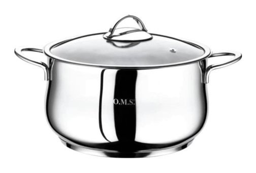Oms Collection 2038 Cam Kapaklı Çelik 24 cm Derin Tencere