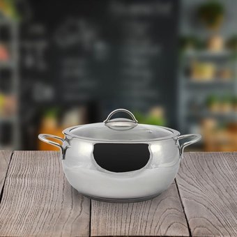 Gülsan Küre Cam Kapaklı Çelik 26 cm Derin Tencere