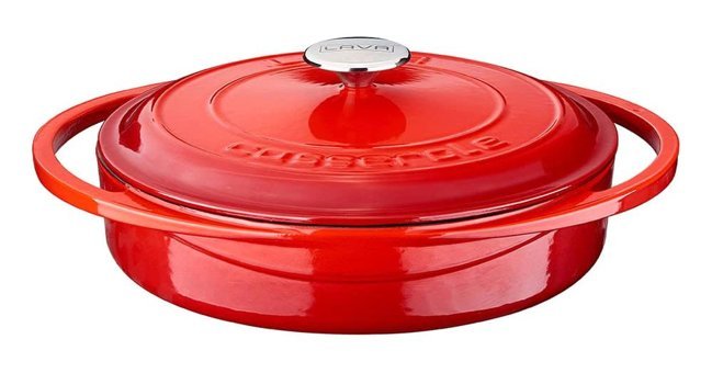 Lava Heritage Döküm 28 cm Basık Tencere Kırmızı
