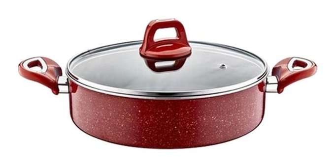 Kahramanlar 4302 Cam Kapaklı Granit 24 cm Karnıyarık Tencere