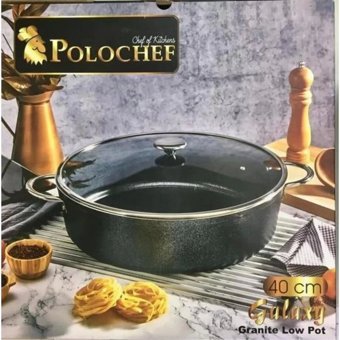 Polo Chef Galaxy GLB140 Cam Kapaklı Teflon 40 cm Basık Tencere
