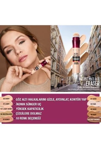 Maybelline Nemlendiricili Göz Altı ve Yüz Likit Silgi Kapatıcı