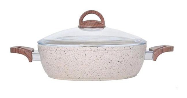 Karizma Cam Kapaklı Granit 28 cm Karnıyarık Tencere