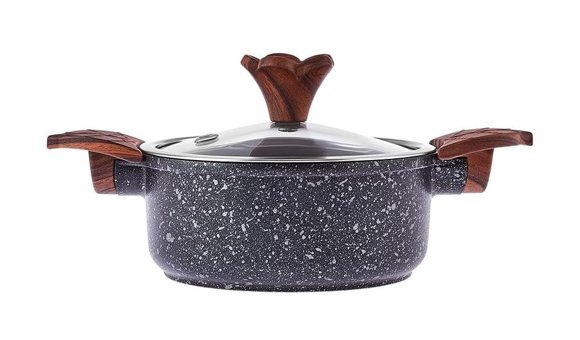 Karaca Mini Cooker Mini Cam Kapaklı Granit 12 cm Derin Tencere Siyah