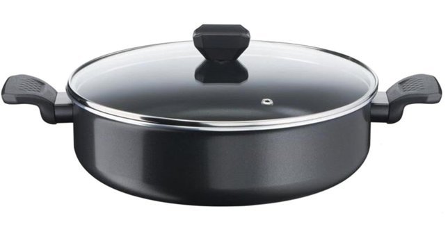 Tefal B56772 Cam Kapaklı Titanyum 28 cm Basık Tencere