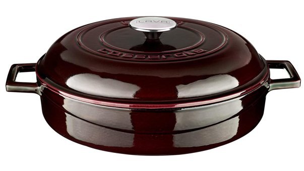 Lava Premium Döküm 28 cm Basık Tencere Mor