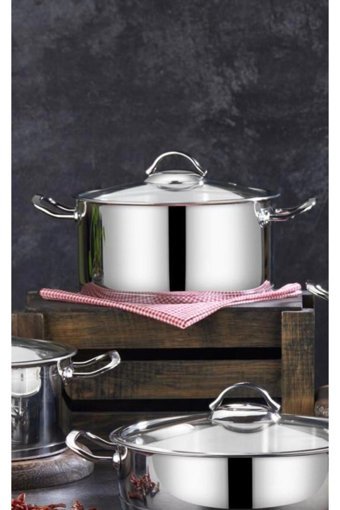 Cookcase Arteon Cam Kapaklı Çelik 22 cm Derin Tencere