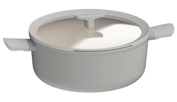 Berghoff Leo Balance Cam Kapaklı Alüminyum 28 cm Derin Tencere Gri