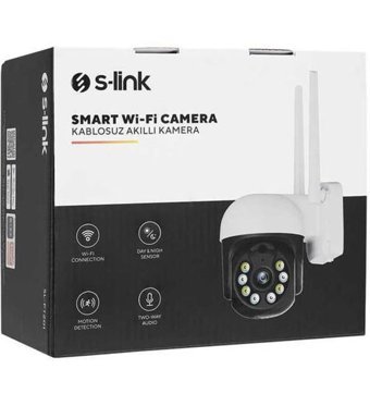 S-link Kablosuz 1 Kameralı 360 Derece Dönen Gece Görüşlü İç Mekan Güvenlik Kamerası