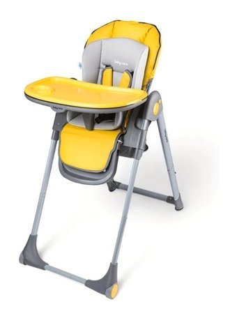 Baby Care Bc-511 Flex 5 Noktalı Emniyet Kemerli 20 kg Taşıma Kapasiteli Tekerlekli Tepsili Oturaklı Yükselticili Portatif Mama Sandalyesi Sarı