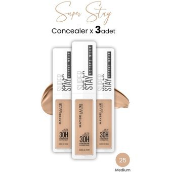 Maybelline Superstay Active Wear 25 Göz Altı ve Yüz Likit Fırça Kapatıcı 3 Adet
