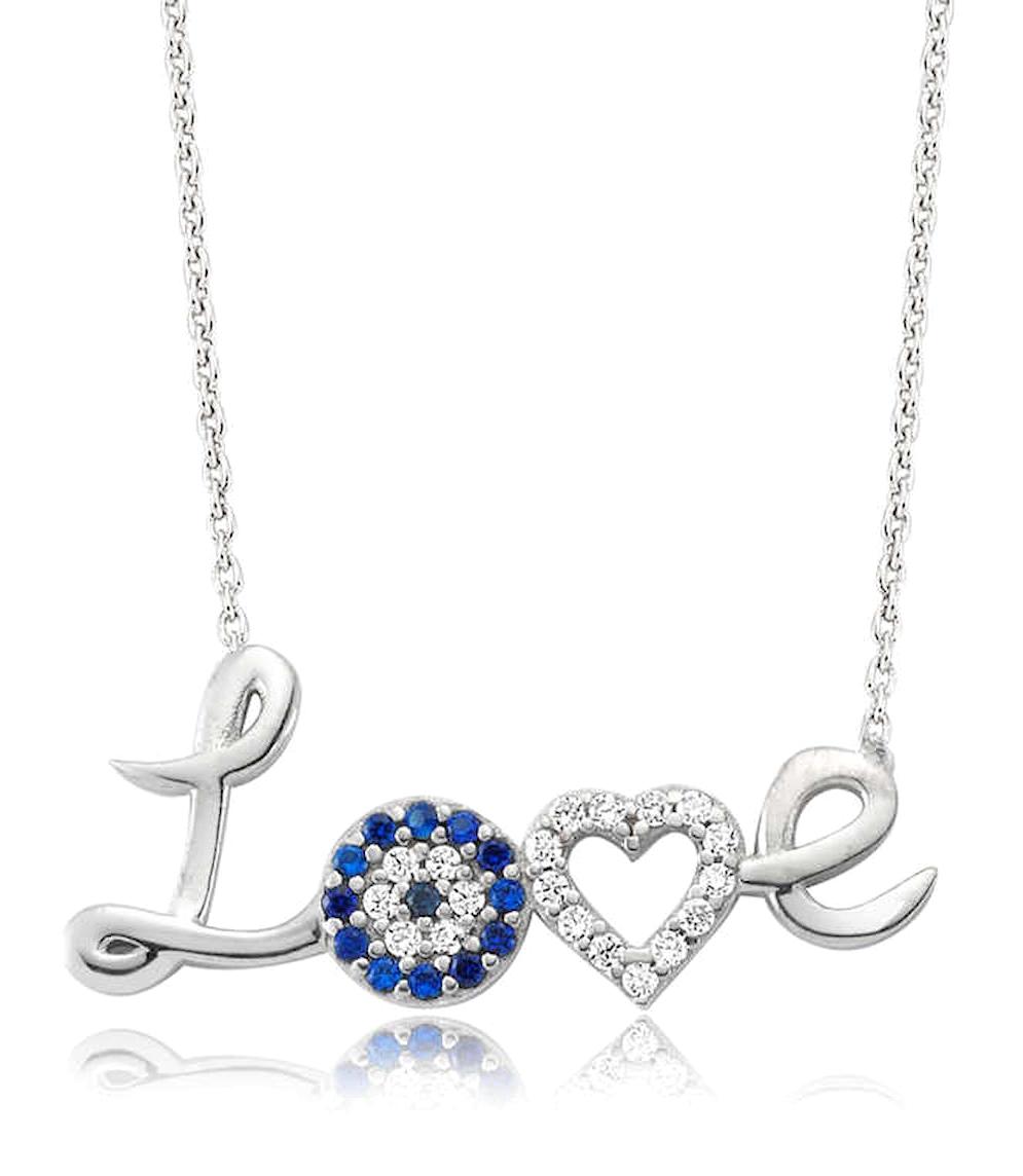 Lucky Life Love Çok Renkli Zirkon Taşlı 925 Ayar Kararmayan Forse Zincir Kadın Gümüş Kolye 45 cm