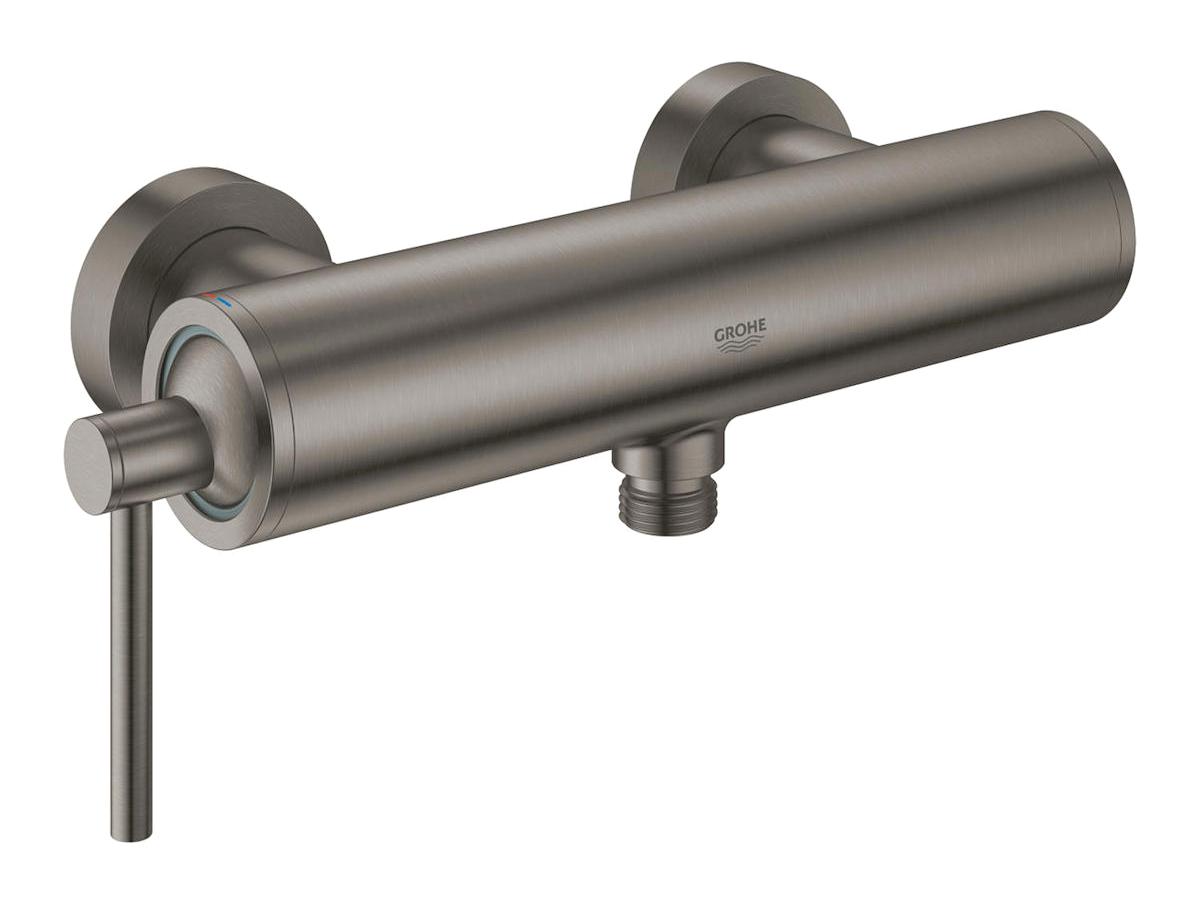 Grohe Atrio Br. Hard Graphite Krom Çift Delikli Aç Kapa Yarı Ankastre Kare Banyo Bataryası Gümüş
