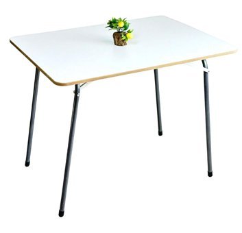 Eportatif Katlanabilir Kare Ahşap Beyaz Bahçe Masası