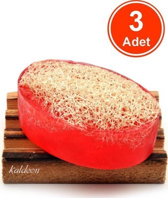 Kaldeon Doğal El Yapımı Kabak Lifli-Nar Çekirdeği Katı Sabun 3x120 gr