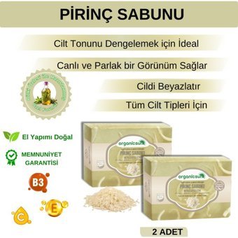 Organicsun Beyazlatıcı Etkili Pirinç Katı Sabun 2x140 gr