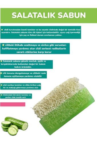 Du&Me Doğal Kabak Lifli Kabak Lifli-Salatalık Katı Sabun 130 gr