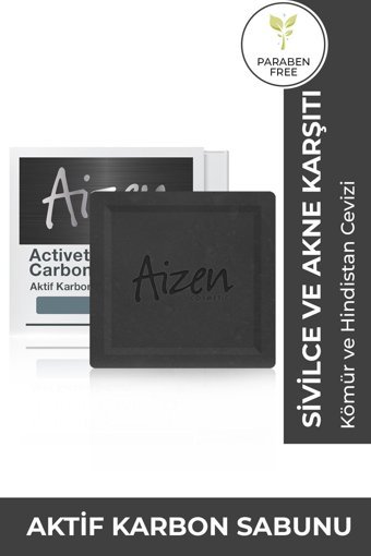 Aizen Akne Karşıtı Aktif Karbon Katı Sabun 150 gr