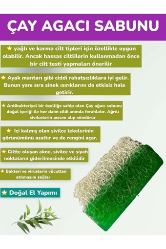 Du&Me Doğal Kabak Lifli Kabak Lifli-Çay Ağacı Katı Sabun 130 gr