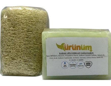 Ürünüm Şifalı Bitkiler Gliserinli-Isırgan-Kabak Lifli Katı Sabun 100 gr