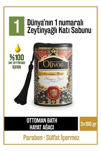 Olivos Osmanlı Hamam Serisi Hayat Ağacı Zeytinyağlı Katı Sabun 2x100 gr