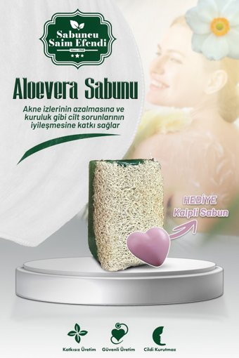 Saim Efendi 1968 Doğal Kabak Lifli Aloe Vera-Kabak Lifli Katı Sabun 100 gr