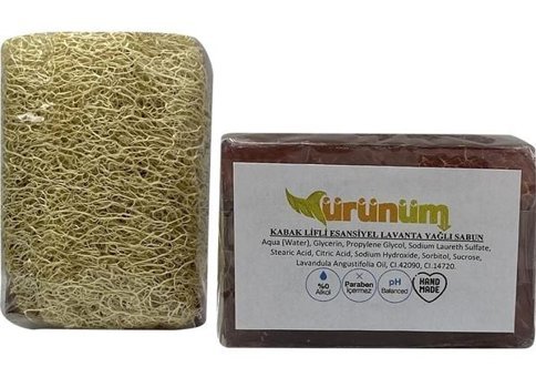 Ürünüm Şifalı Bitkiler Kabak Lifli-Lavanta Katı Sabun 100 gr