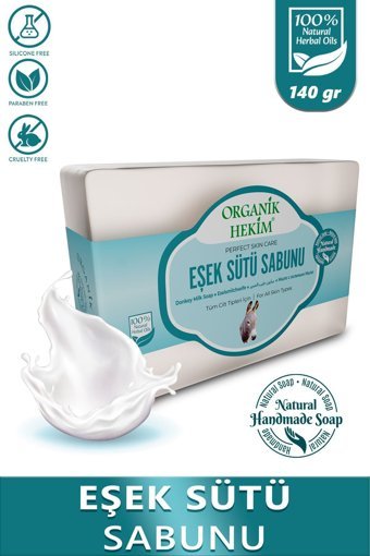 Organik Hekim Cilt Beyazlatma Organik Eşek Sütü Katı Sabun 140 gr