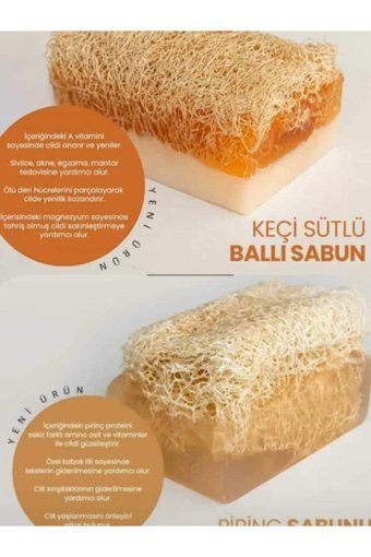 Manisa Birlik Doğal El Yapımı Kabak Lifli-Keçi Sütü-Pirinç Katı Sabun 2x120 gr
