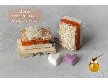 Aktürk Osmanli Katı Sabuni El Yapımı Ballı-Kabak Lifli Katı Sabun 2x120 gr